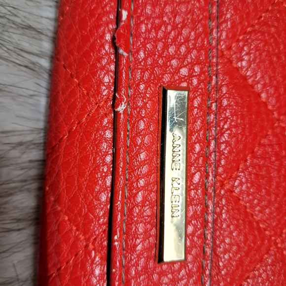 Anne Klein Red Quilted Leather Women's Wallet - Picture 1 of 6